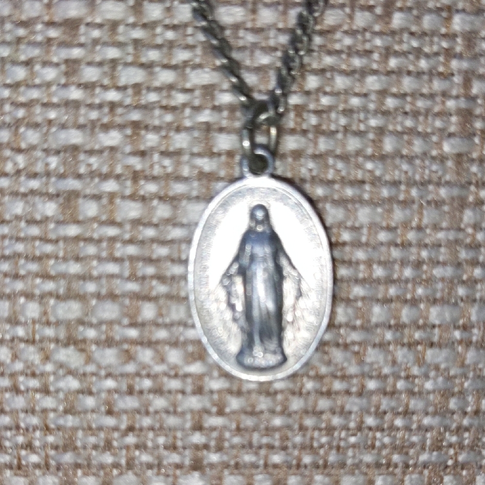Religious Medallion Novena Of The Miraculous Medal, Prayer Necklace, Virgin Mary - Picture 2 of 4